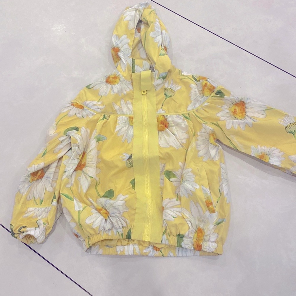 Mona Lisa yellow with flower windbreaker green jacket great condition